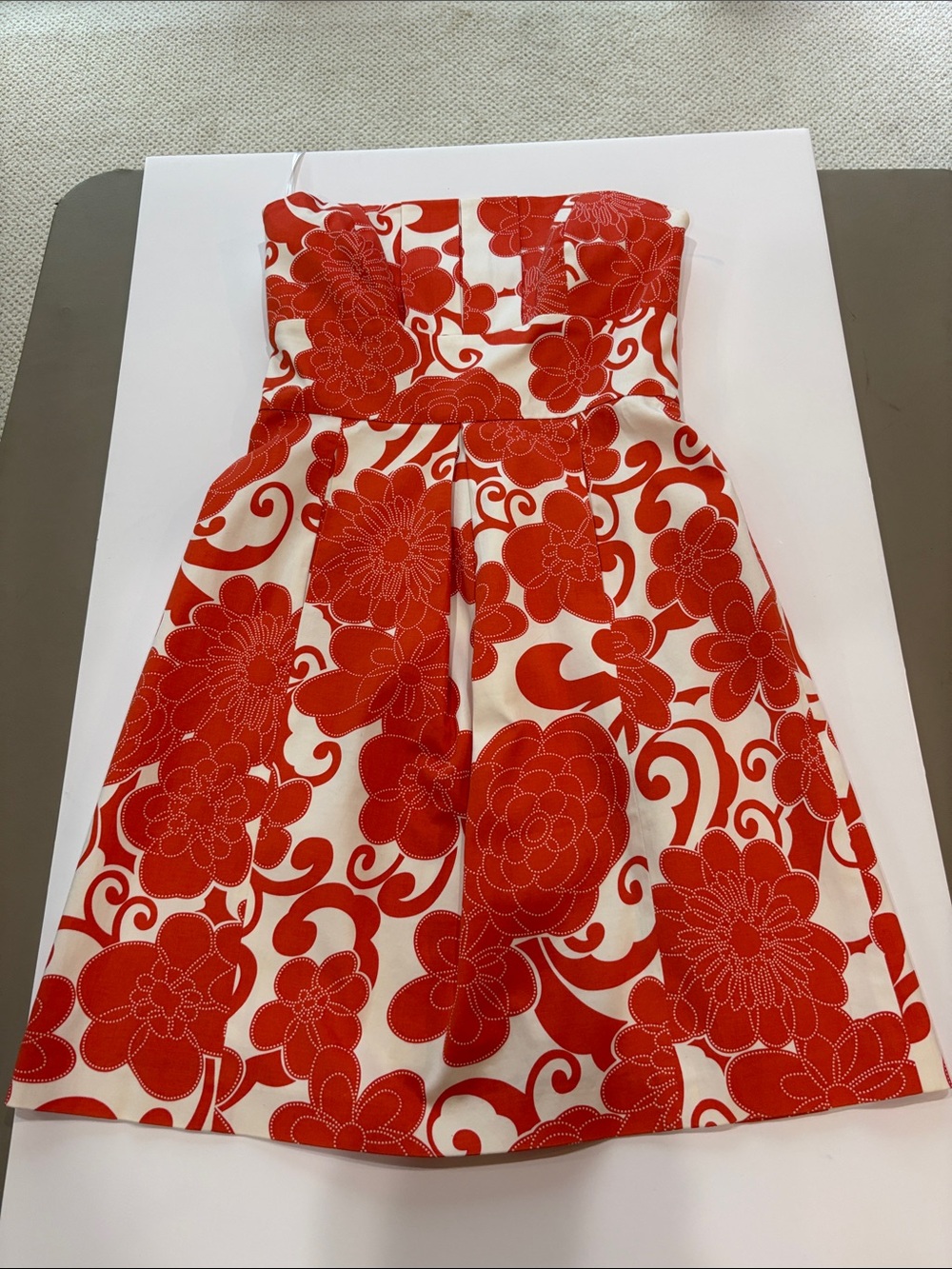 Camille La Vie Strapless Orange Floral Dress